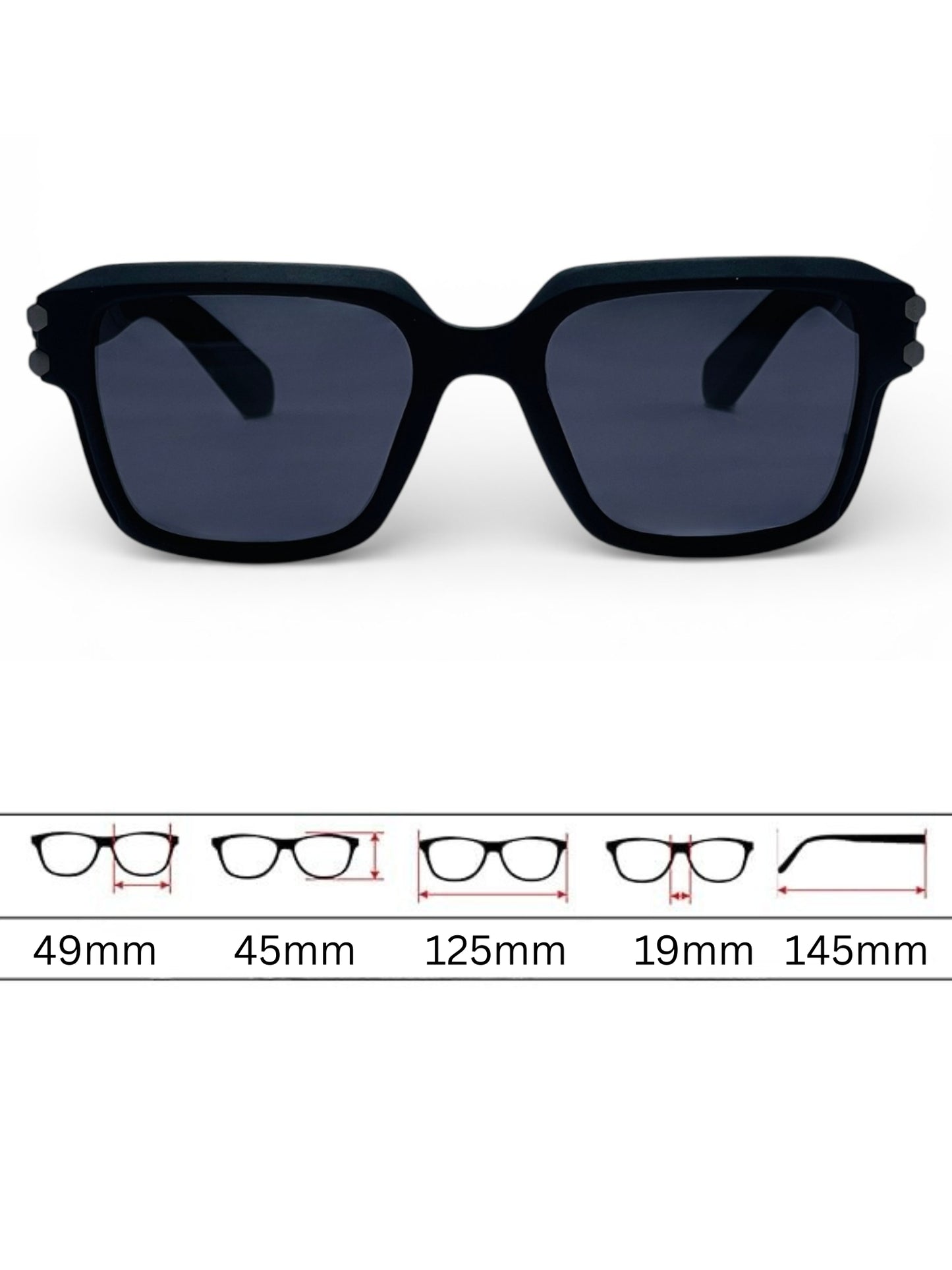 Verlin Wayfarer Sunglasses 82110 Matte Black - Detail View