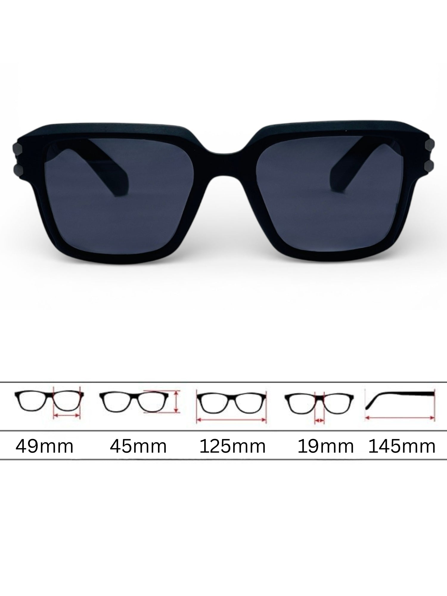 Verlin Wayfarer Sunglasses 82110 Matte Black - Detail View