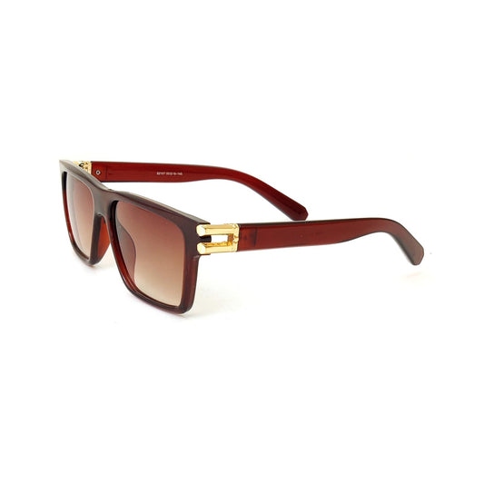 Premium Square Frame Sunglasses - Black Gradient Lens | 81207 (BROWN