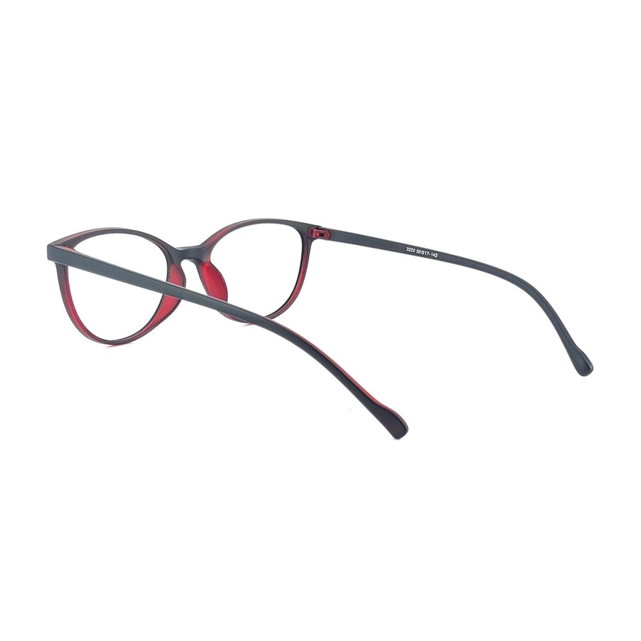 Verlin 3220 Cat-Eye Optical Frame in Red — wide three-quarter view