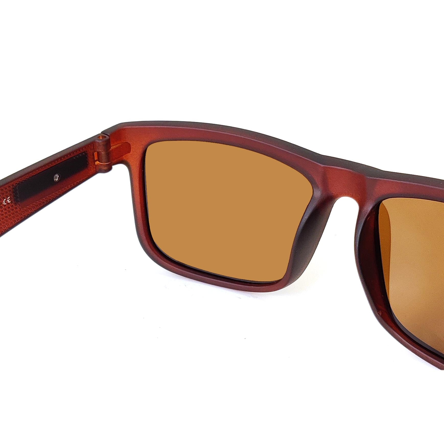 Verlin Square Polarized Sunglasses P59112 Brown - Angled View
