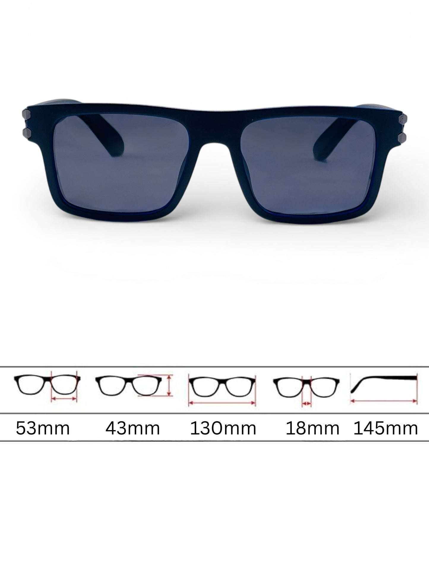 Verlin Wayfarer Sunglasses 82103 Blue - Detail View
