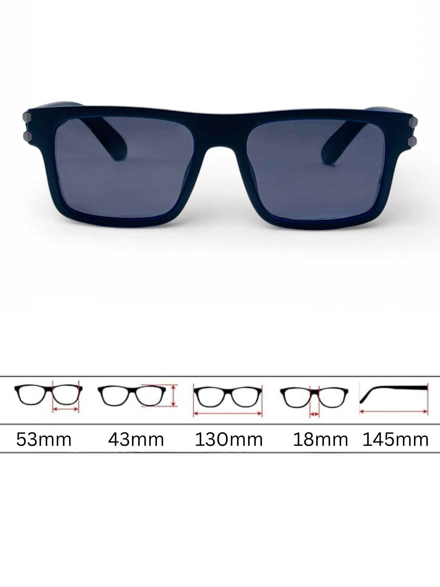 Verlin Wayfarer Sunglasses 82103 Blue - Detail View