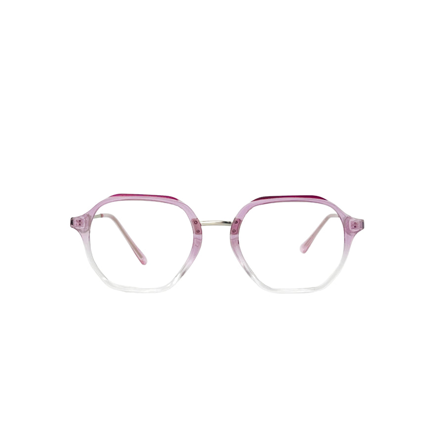 Verlin 62236 Geometric Eyeglass Frame – Gradient Pink — front view