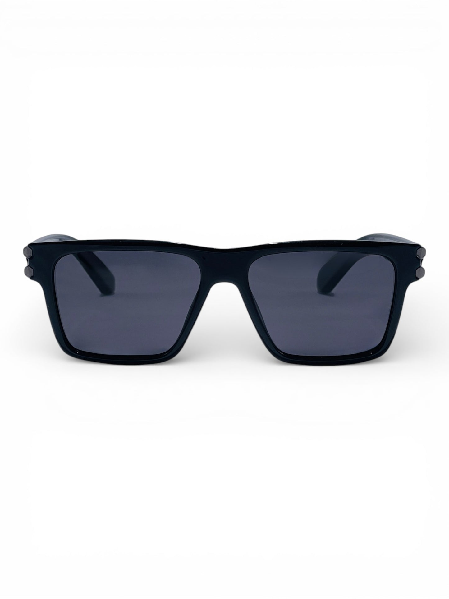 Verlin Rectangle Sunglasses 82107 Black - Front View