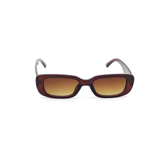 56335 Retro Rectangular Sunglasses Brown