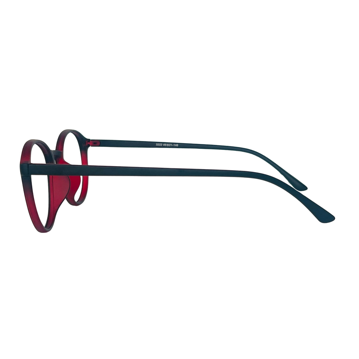 Verlin 3222 Rounded Eyeglass Frame – Red Black, supplied product view 4