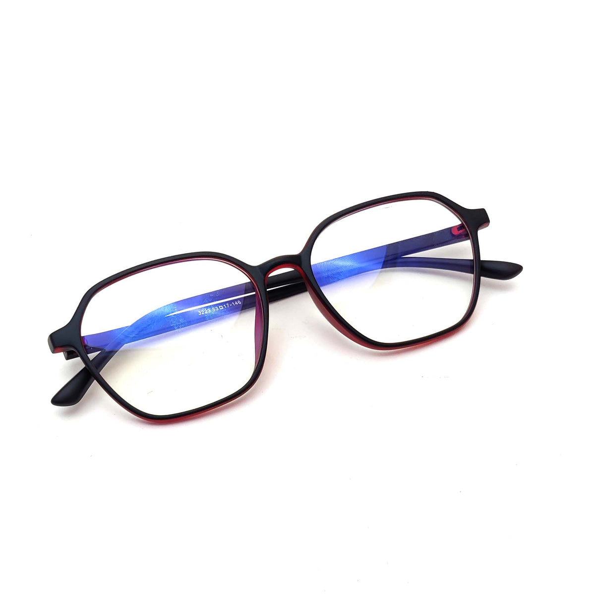 Verlin 3223 Rounded Square Eyeglass Frame – Red, supplied product view 4