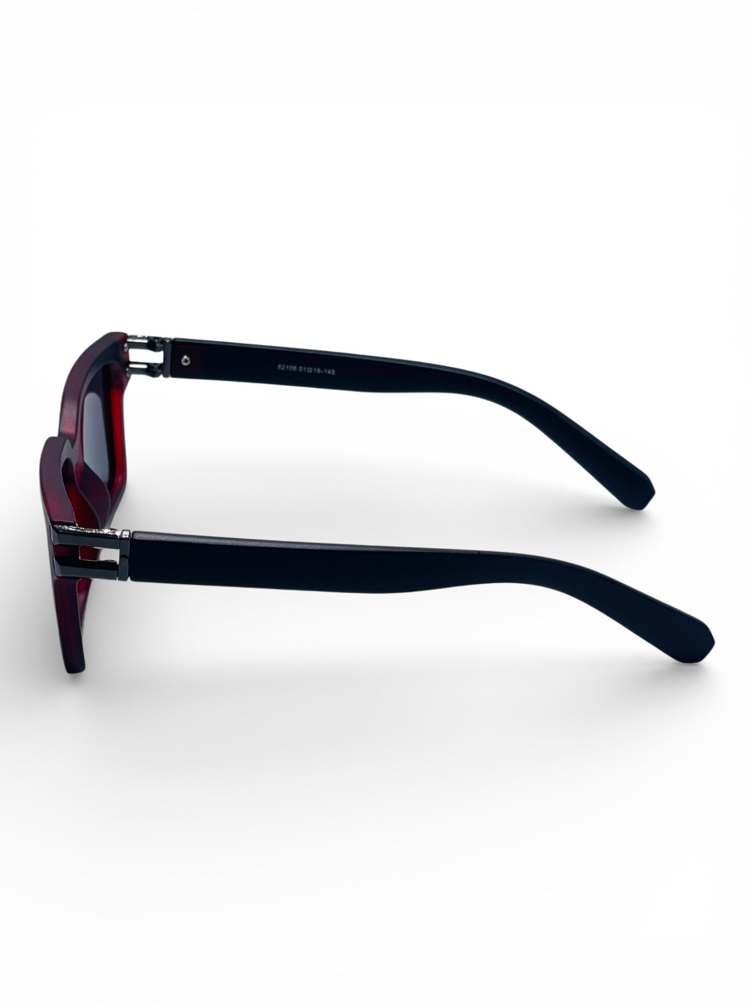 Verlin Rectangle Sunglasses 82106 Red Black - Angled View