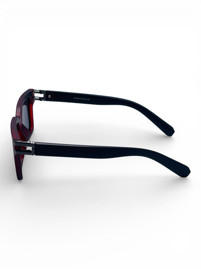 Verlin Rectangle Sunglasses 82106 Red Black - Angled View