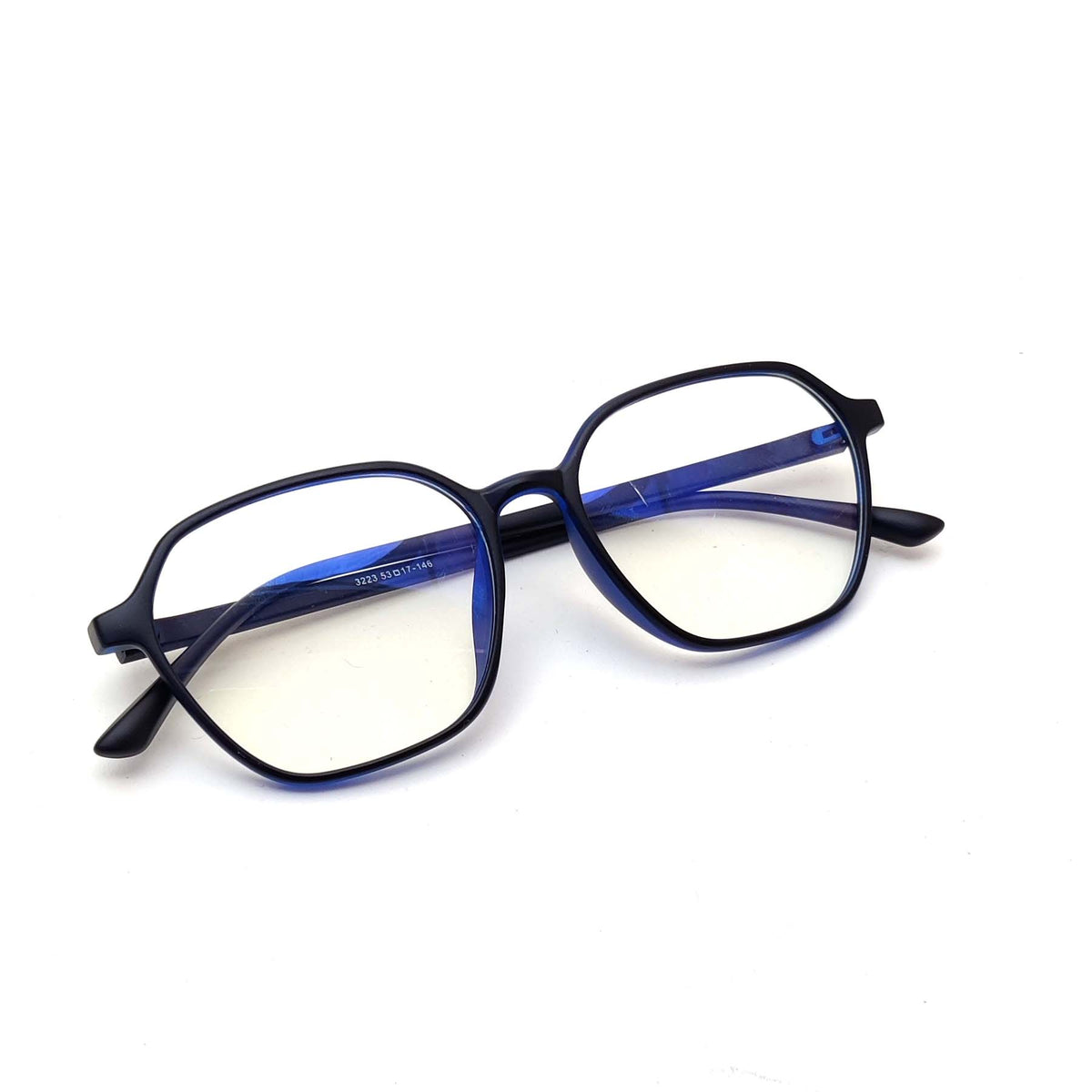 Verlin 3223 Rounded Square Eyeglass Frame – Blue, supplied product view 4