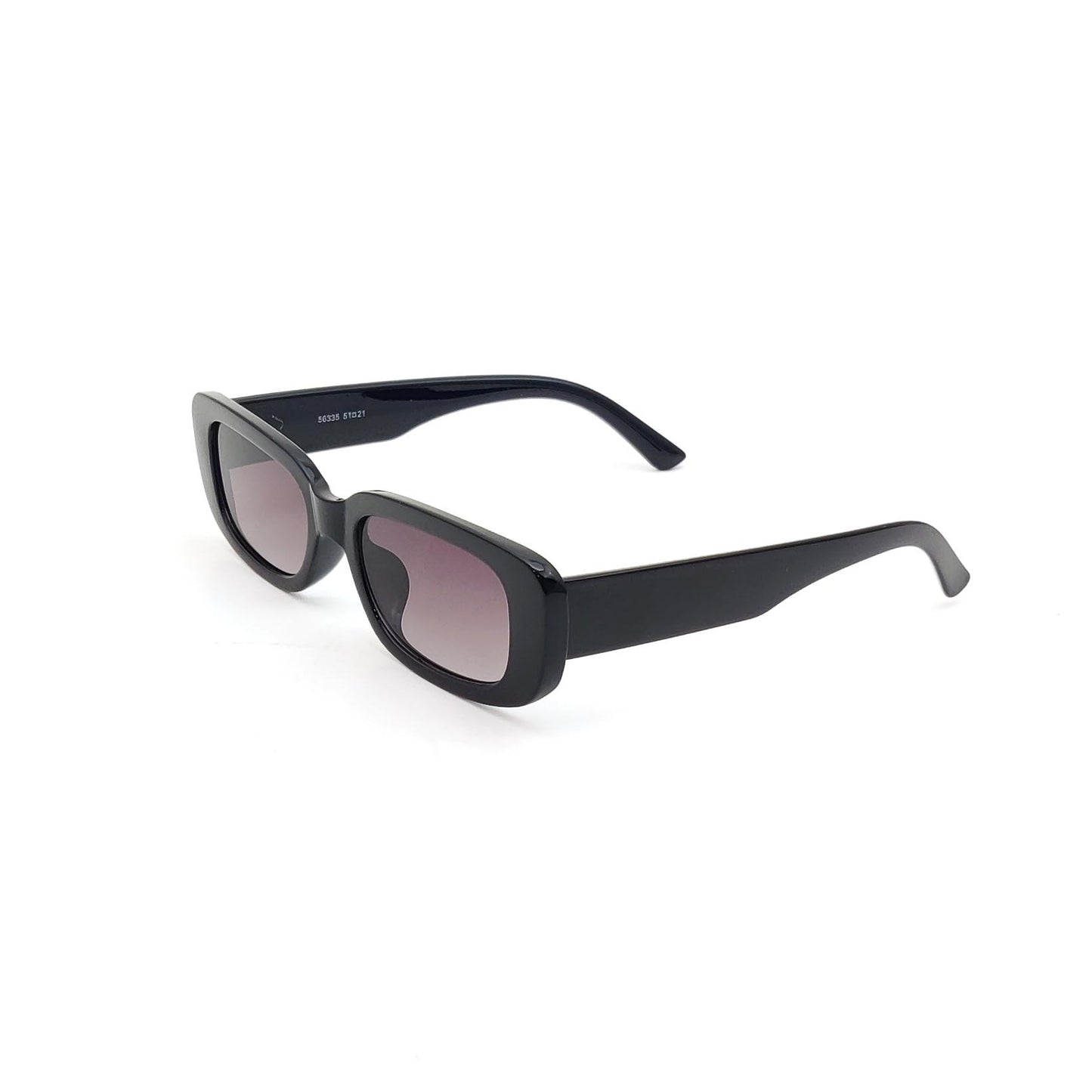 56335 Retro Rectangular Sunglasses Black
