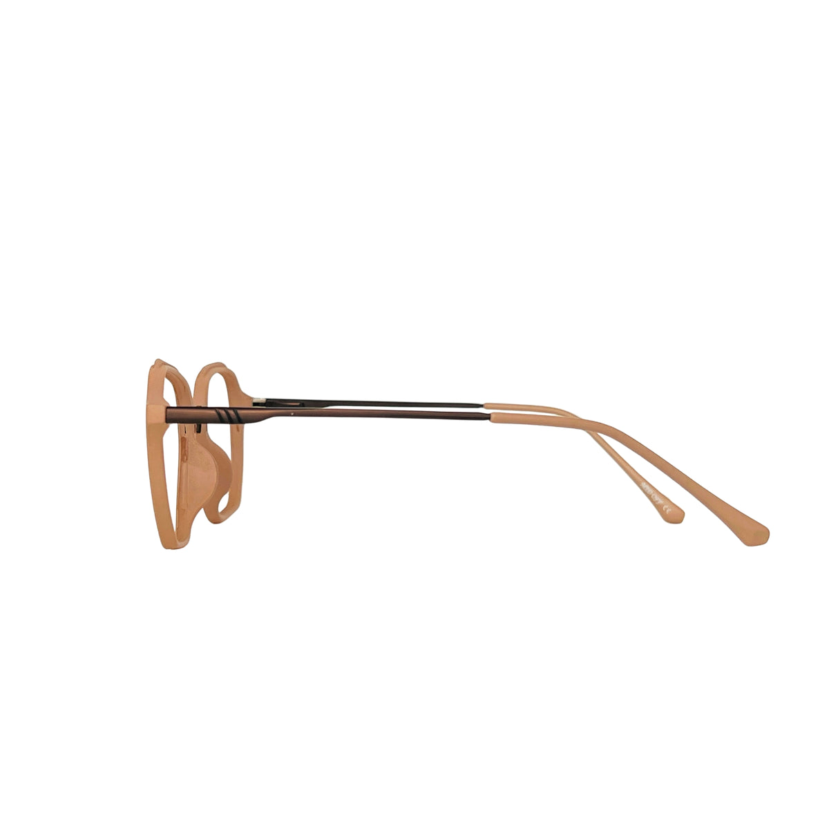 Verlin 62236 Geometric Eyeglass Frame – Peach Nude, supplied product view 4
