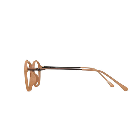 Verlin 62236 Geometric Eyeglass Frame – Peach Nude, supplied product view 4