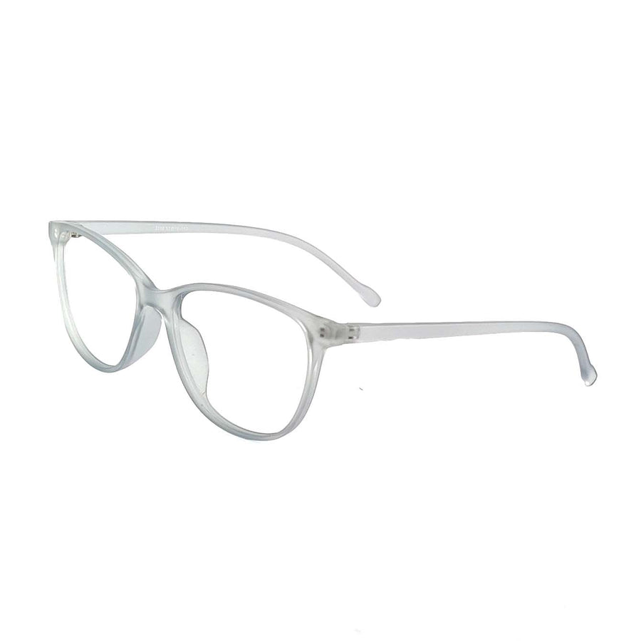 Verlin 3218 Cat-Eye Optical Frame in TP White — three-quarter view
