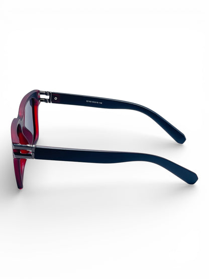 Verlin Wayfarer Sunglasses 82102 Red Black - Angled View