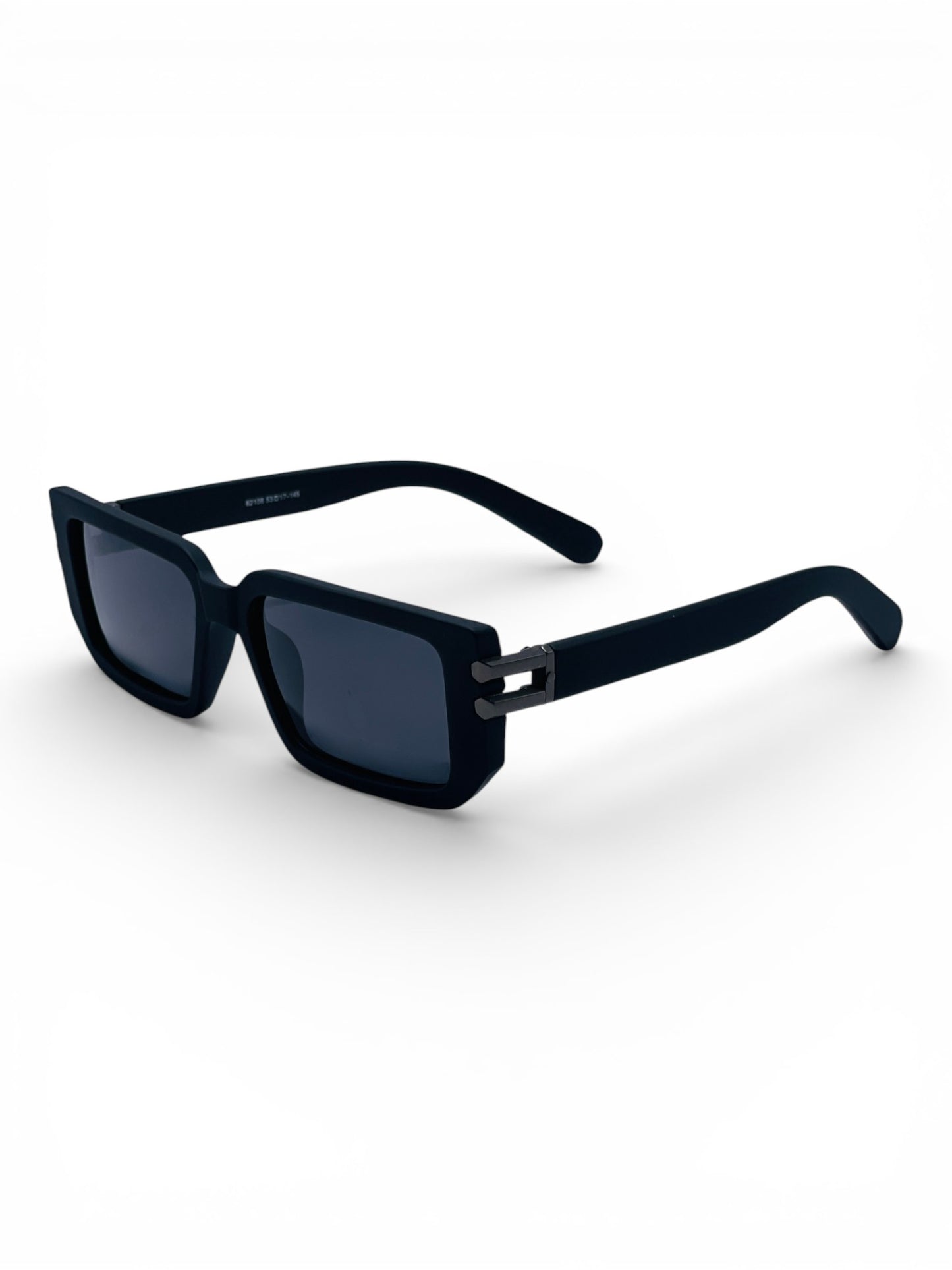 Verlin Rectangle Sunglasses 82108 Matte Black - Side View
