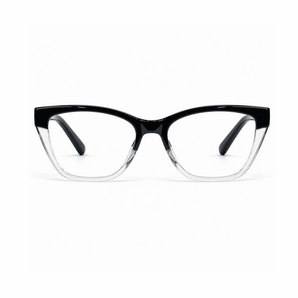 DOZY 33510 Women's Cat-Eye Optical Frame in Black Clear — front view