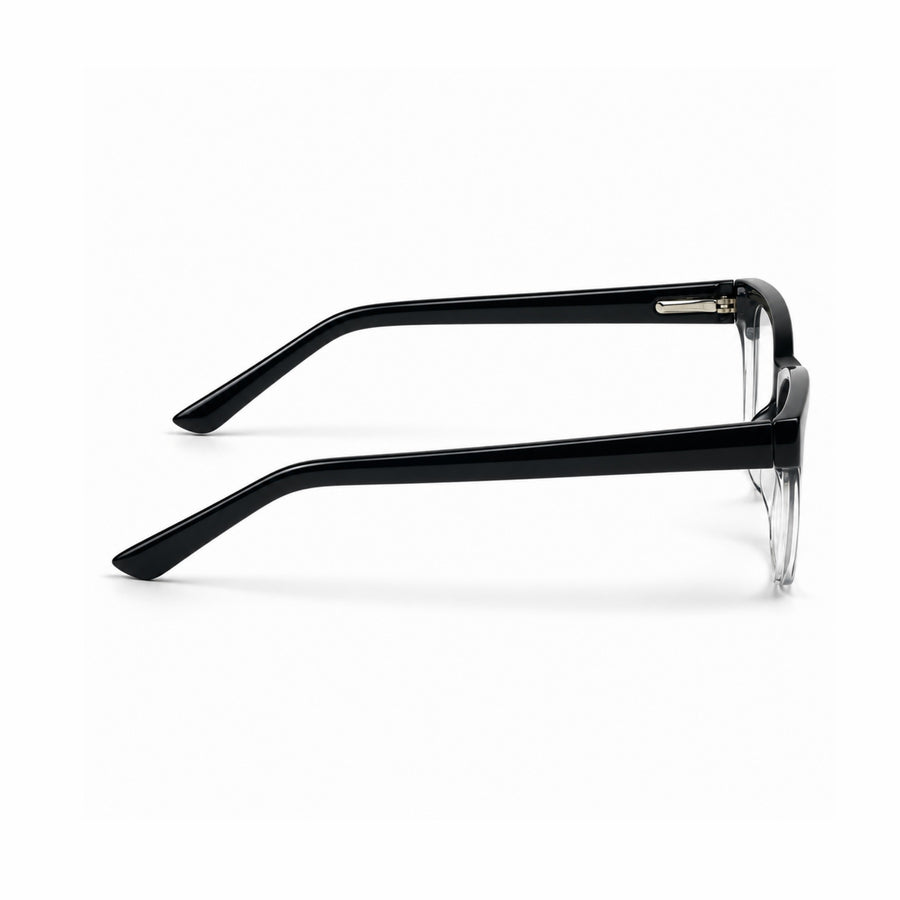 DOZY 33510 Women's Cat-Eye Optical Frame in Black Clear — side view