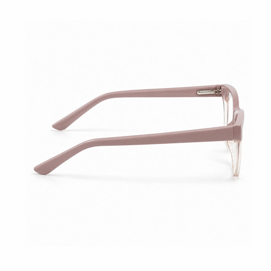 DOZY 33510 Women's Cat-Eye Optical Frame in Nude Clear — side view