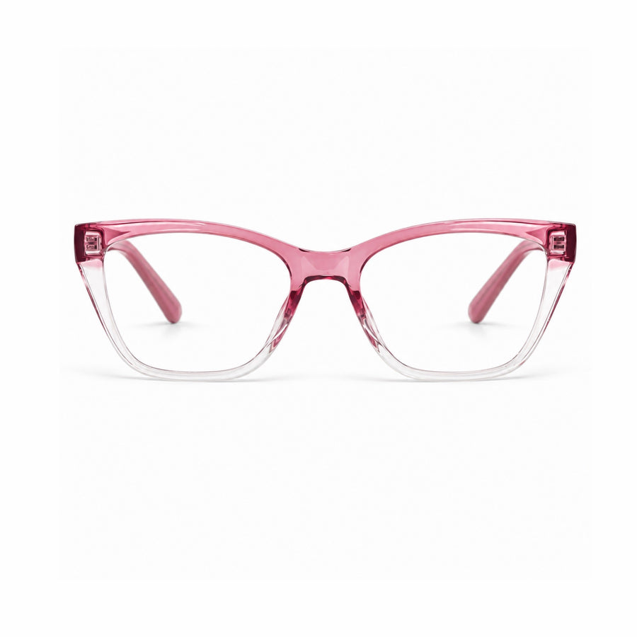 DOZY 33510 Women's Cat-Eye Optical Frame in Pink Clear — front view