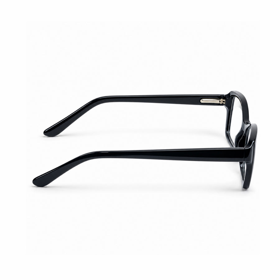 DOZY 35001 Women's Rectangle Optical Frame in Black — side view