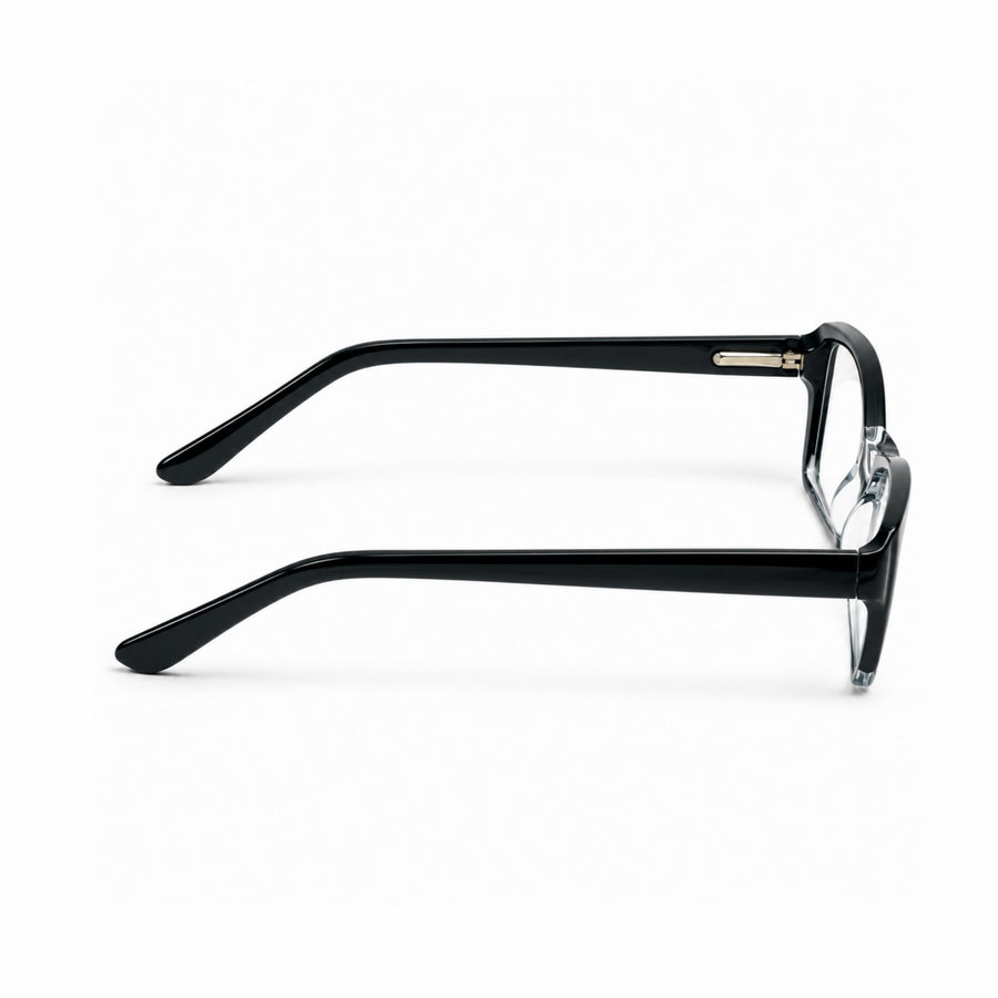 DOZY 35001 Women's Rectangle Optical Frame in Black Clear — side view