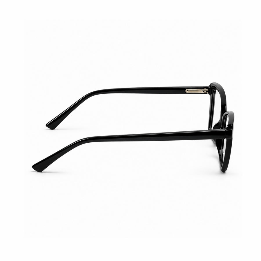 DOZY 35502 Women's Cat-Eye Optical Frame in Black — side view