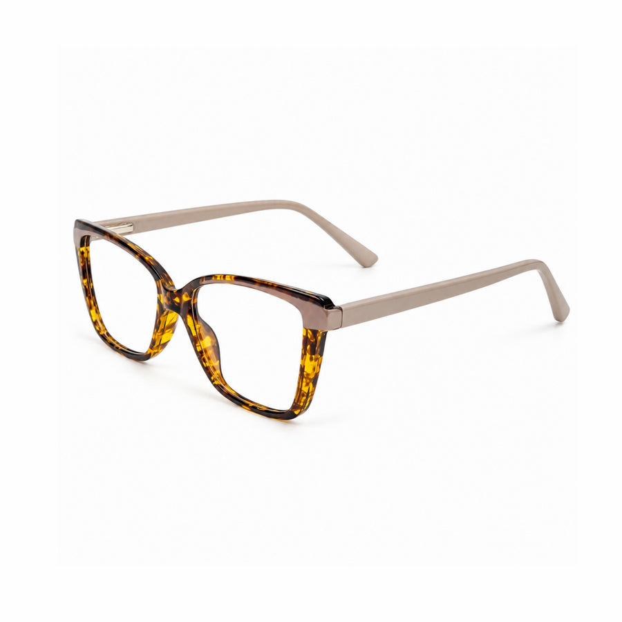 DOZY 35502 Women's Cat-Eye Optical Frame in Tortoise — three-quarter view