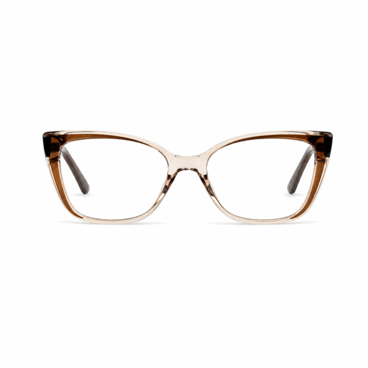 DOZY 35503 Women's Cat-Eye Optical Frame in Brown Peach — front view