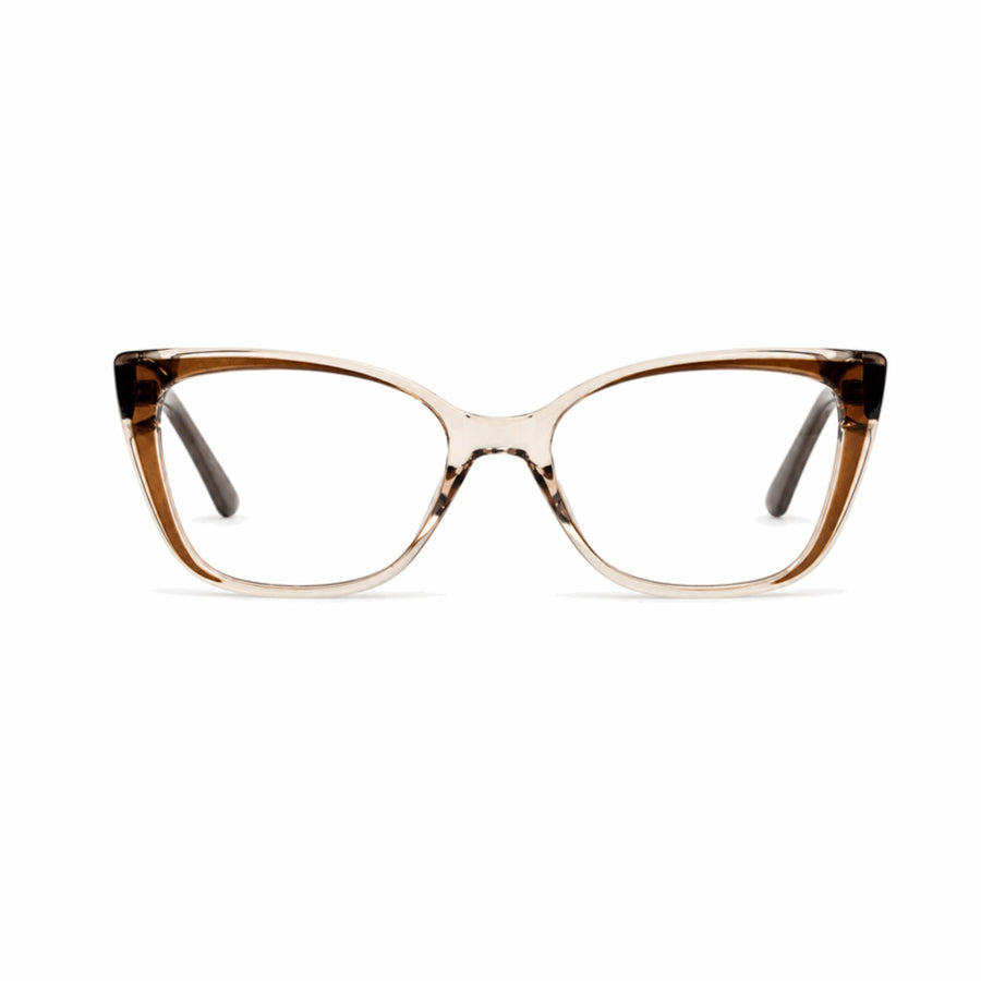 DOZY 35503 Women's Cat-Eye Optical Frame in Brown Peach — front view
