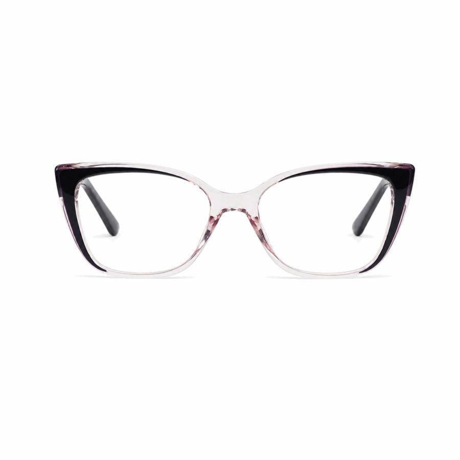 DOZY 35503 Women's Cat-Eye Optical Frame in Navy Pink — front view