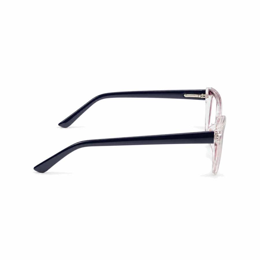 DOZY 35503 Women's Cat-Eye Optical Frame in Navy Pink — side view