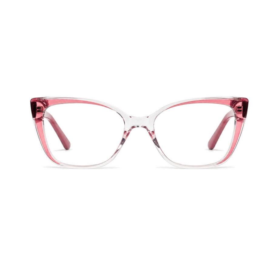 DOZY 35503 Women's Cat-Eye Optical Frame in Pink Clear — front view