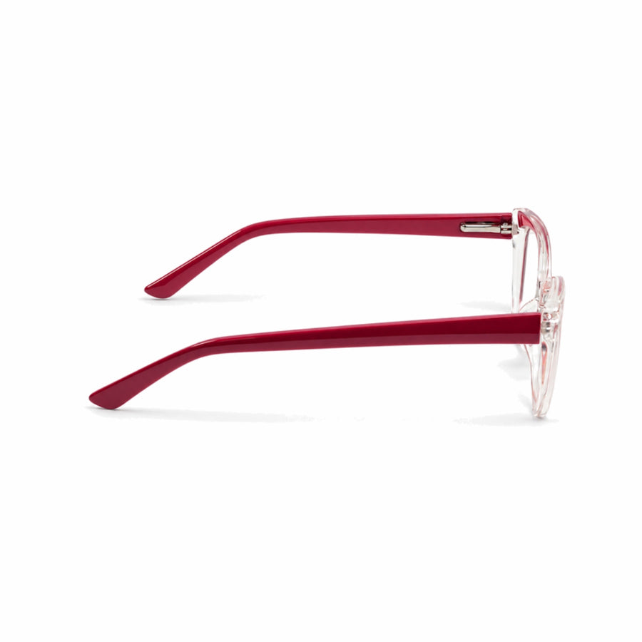 DOZY 35503 Women's Cat-Eye Optical Frame in Pink Clear — side view