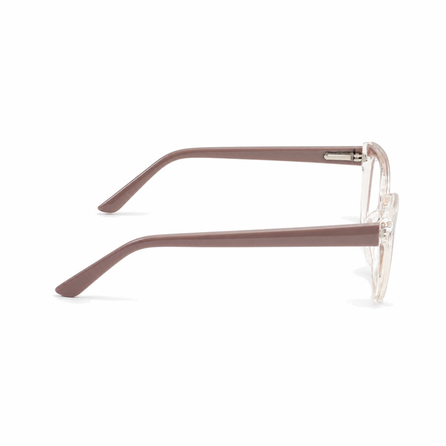 DOZY 35503 Women's Cat-Eye Optical Frame in Taupe Clear — side view