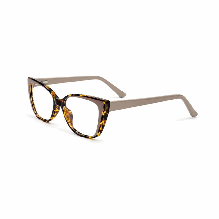 DOZY 35503 Women's Cat-Eye Optical Frame in Tortoise — three-quarter view