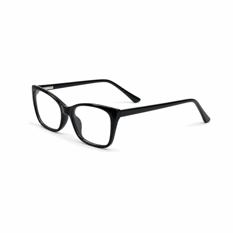 DOZY 35505 Women's Cat-Eye Optical Frame in Black — three-quarter view
