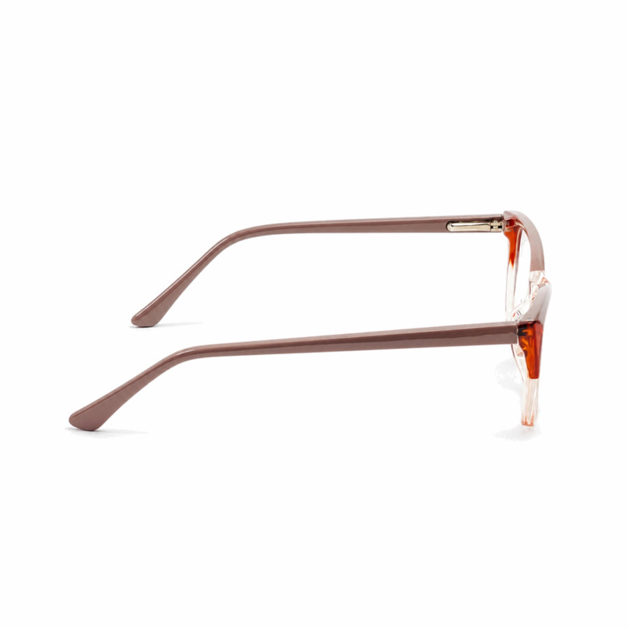 DOZY 35505 Women's Cat-Eye Optical Frame in Brown Clear — side view