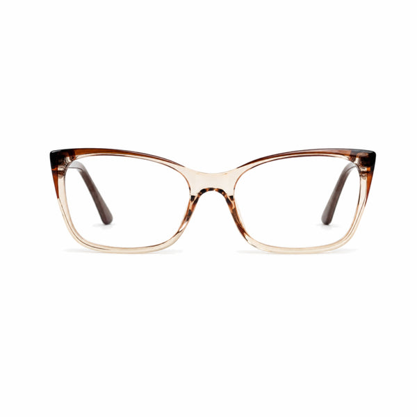 DOZY 35505 Women's Cat-Eye Optical Frame in Brown Peach — front view