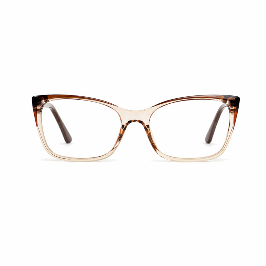 DOZY 35505 Women's Cat-Eye Optical Frame in Brown Peach — front view