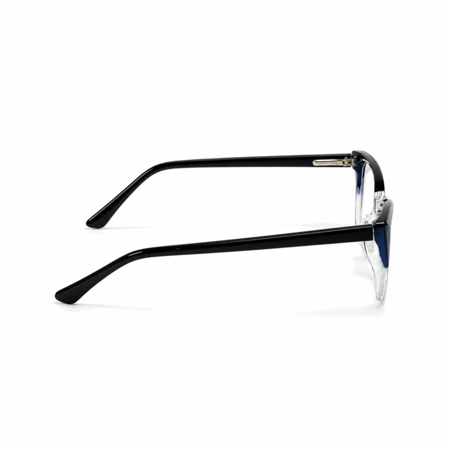 DOZY 35505 Women's Cat-Eye Optical Frame in Navy Clear — side view