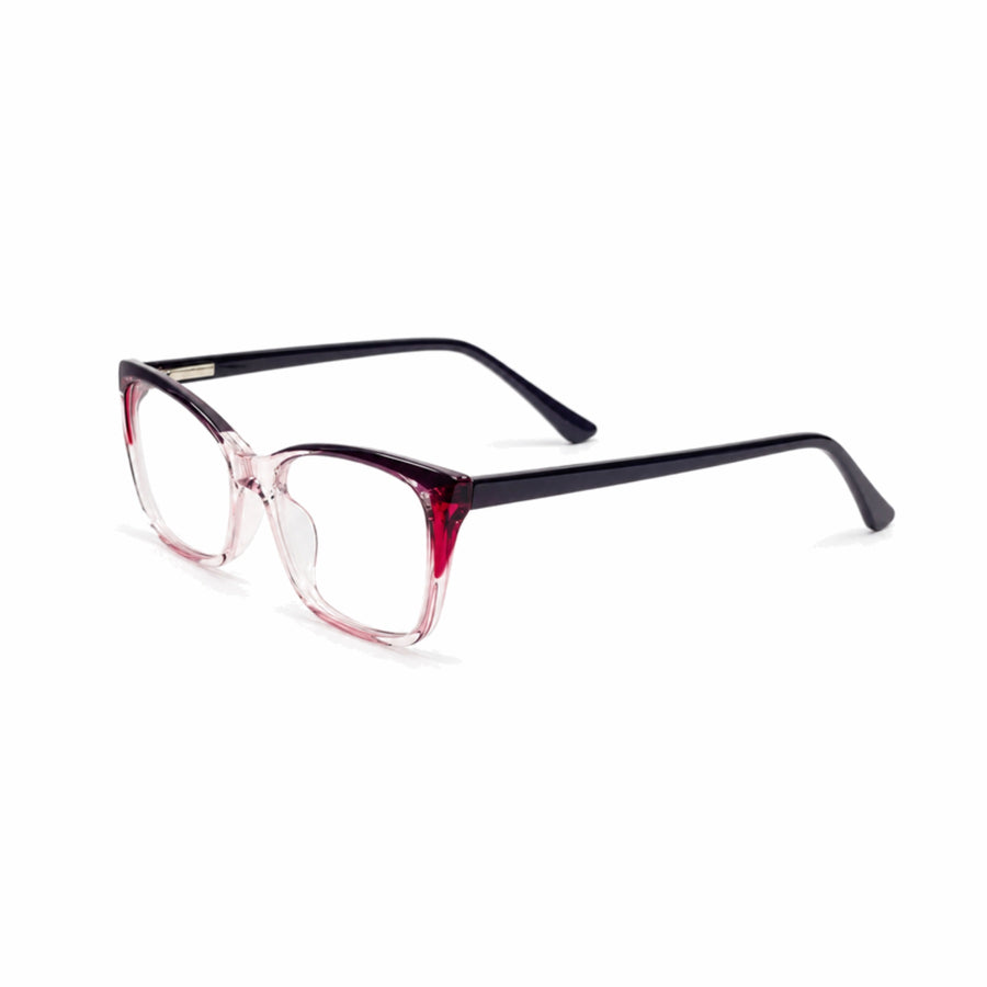 DOZY 35505 Women's Cat-Eye Optical Frame in Navy Red — three-quarter view
