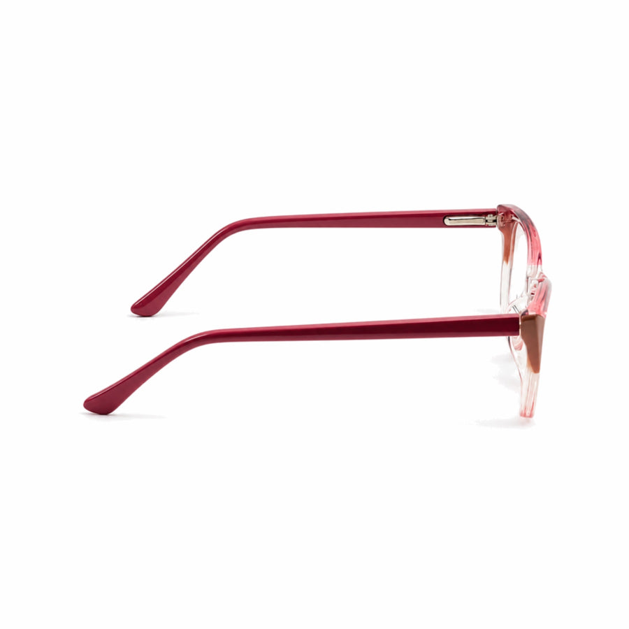 DOZY 35505 Women's Cat-Eye Optical Frame in Red Pink — side view