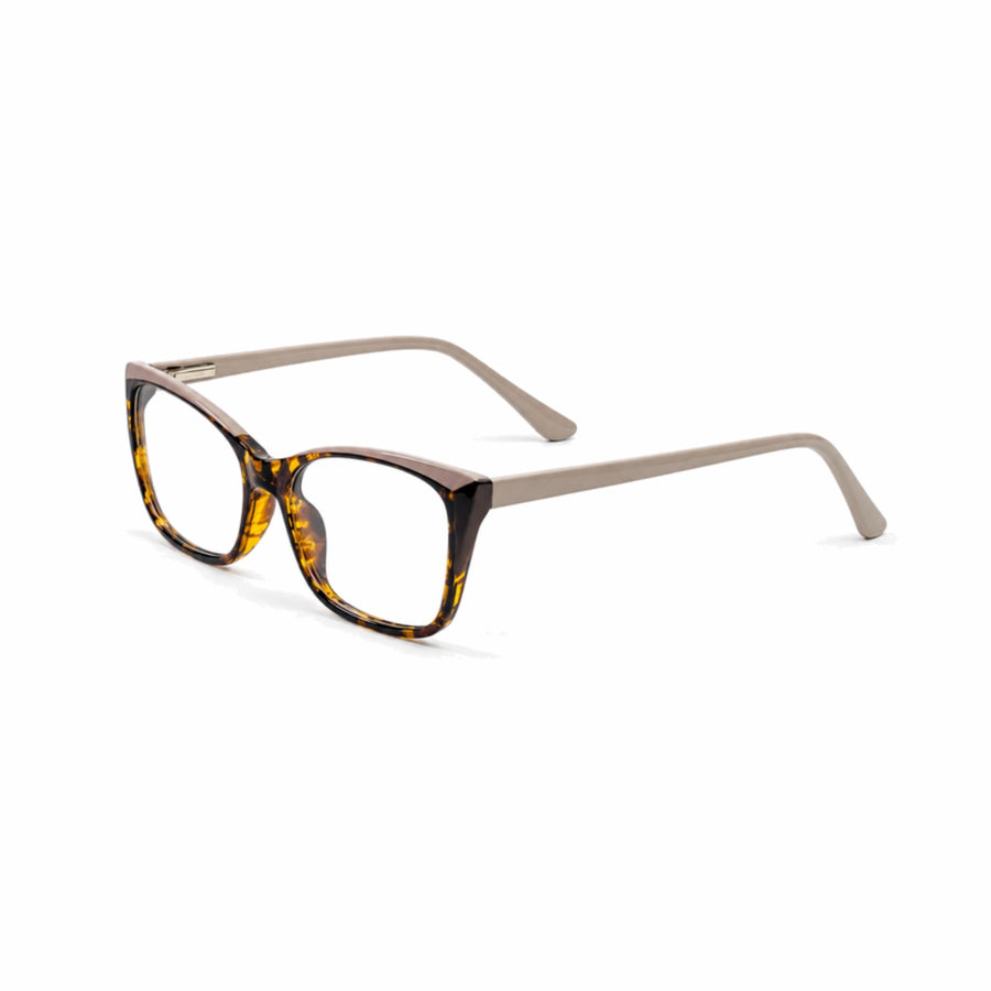 DOZY 35505 Women's Cat-Eye Optical Frame in Tortoise — three-quarter view