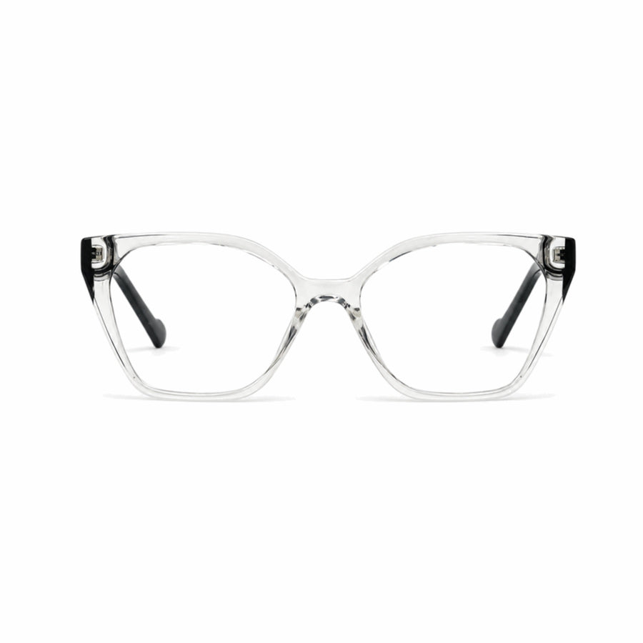 DOZY 35506 Women's Geometric Optical Frame in Black Clear — front view