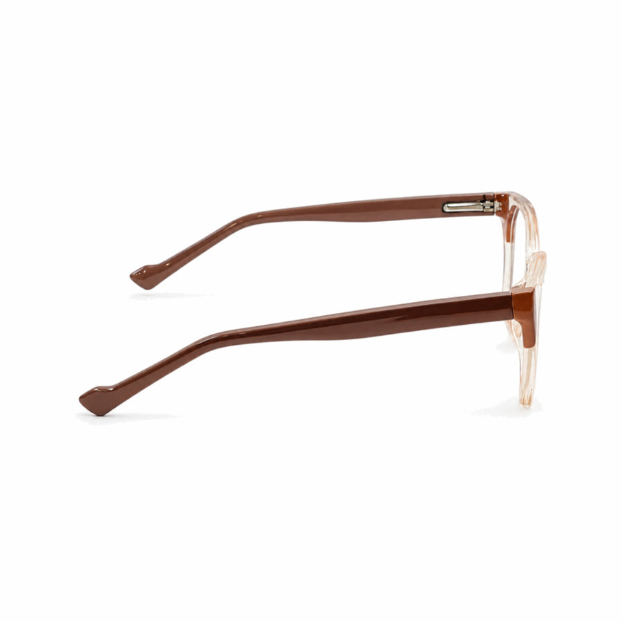 DOZY 35506 Women's Geometric Optical Frame in Taupe Clear — side view