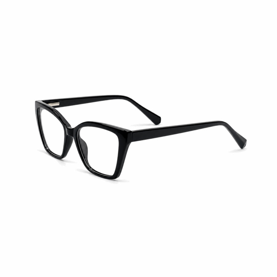 DOZY 35508 Women's Cat-Eye Optical Frame in Black — three-quarter view