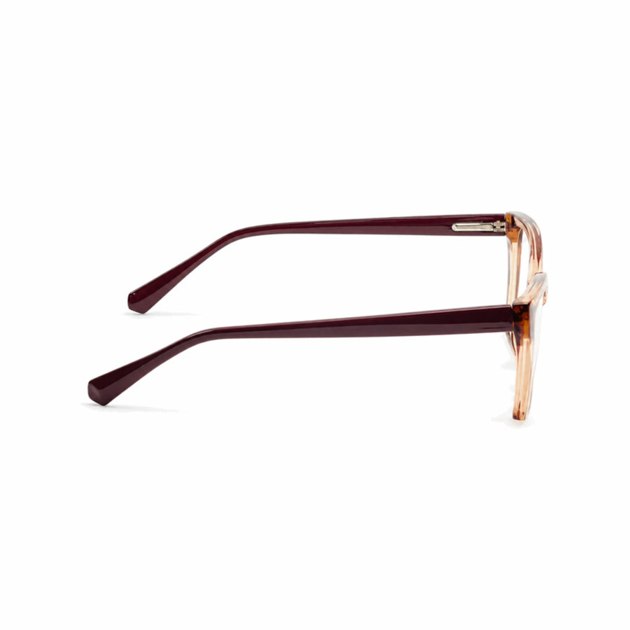 DOZY 35508 Women's Cat-Eye Optical Frame in Brown Peach — side view