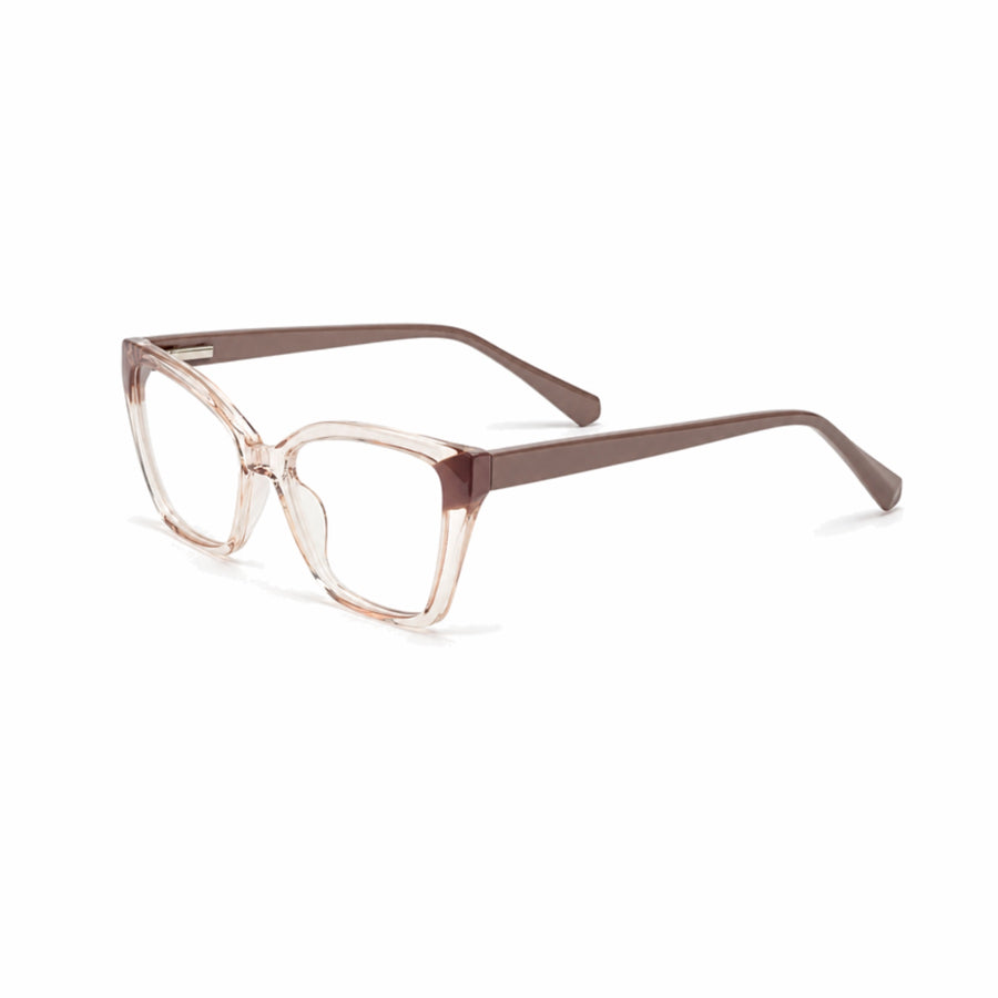 DOZY 35508 Women's Cat-Eye Optical Frame in Taupe Pink — three-quarter view